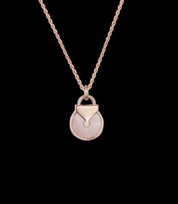 China Rose Gold Plated Mother Of Pearl Star Sign Necklace Mysterious Rose 925 Sterling Silver Pendant Necklace for sale