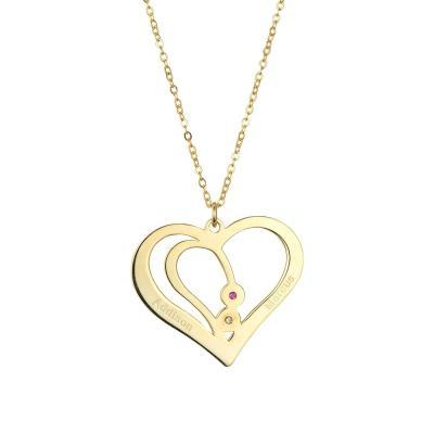 China Fashion Elemental Name Dish Heart Necklace Gold Plated Jewelry Mysterious Necklace for sale