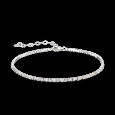 China Wholesale Cute Bling Copper Tennis Diamond Fine Jewelry Bracelets 1.5mm Zirconia Bracelet For Women for sale