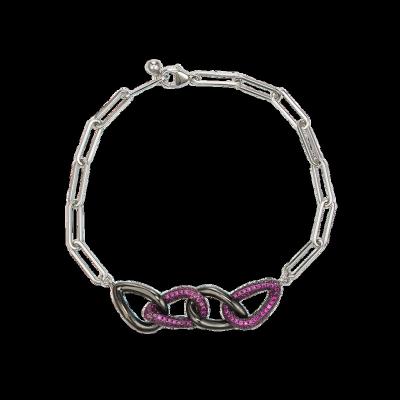 China Casual/Sporty Rhodium And Black Plating Silver Plating High End 925 Link Chain Bracelet 18K Bracelet for sale