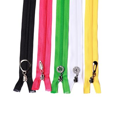 China Auto Lock Long Chain Adhesive Nylon Zippers Tape For Sportswear Pocket Sale for sale