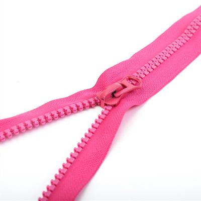 China Sustainable Eco-friendly Factory Manufacturing Open End Plastic Zipper For Luggage Bag for sale