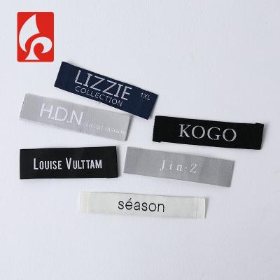 China Private label clothes women apparel label washable cotton printed product custom cotton woven labels for sale