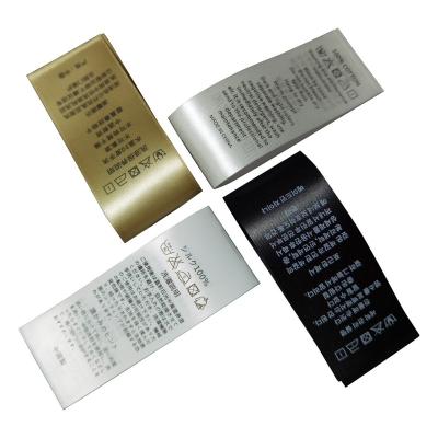 China Heat Transfer Washable Care Labels For T Shirt Apparel Care Labels for sale