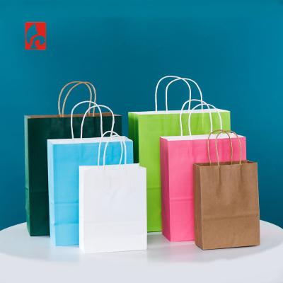 China Recyclable Paper Tote Ziplock Bags Recyclable Mailing Maquina Takeout Packaging Handles Mailing Paper Bags for sale