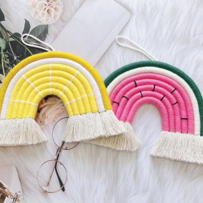 China Other Nordic Style Children's Home Decoration Ins Style Rainbow Watermelon Fruit Wall Hanging Woven Decoration Nordic Room Decoration for sale