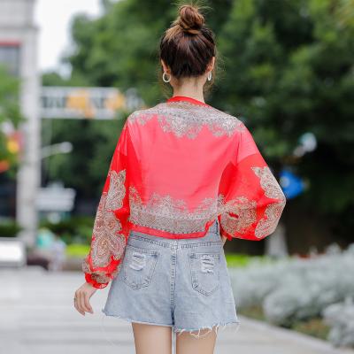 China Wholesale Hot-selling Polyester Fashion Paisley Print Ruffle Sleeve Women Poncho for sale