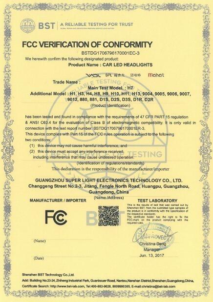 FCC - Guangzhou Super Light Electronics Technology Co., Ltd.