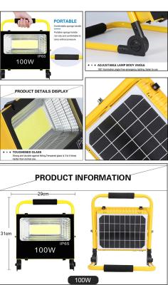 China Outdoor High Power Solar Led Flood Light Solar Led Flood Light Garden Security 100w Floodlight for sale