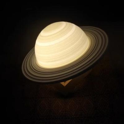 China Warm Modern Bedroom Night Lamp Bedside Lamp 3D Printed Saturn Light Color Remote Lamp for sale