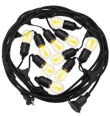 China European Outdoor Led String Lights S14 Hanging Loops Colorful Weatherproof Garden Light 48ft with E27 Sockets LED String for sale