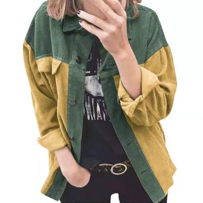 China Spring and Autumn Women Fashion Corduroy Women Cardigan Jacket Long Sleeve Breathable Loose Tops for sale