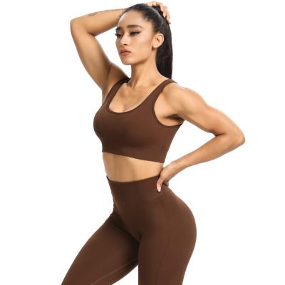 China Wholesale Women Antibacterial And Short Sleeve Seamless U-Shaped Longs Knit 6 Pieces Set Sports Fitness Yoga Clothes for sale