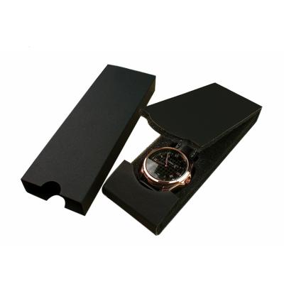 China Watch Packing Box Customize Cardboard Watch Packing Case Black OEM Watch Box Simple Custom Watch Box Logo for sale