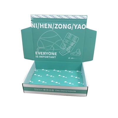 China Large Custom Logo Mailing Box 10x6x4 9x6x2 Green Hard Flat Teal Recyclable For Perfumes Cap Sneaker Cell Phone Candles Sock Wig for sale