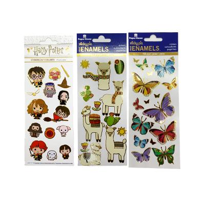 China Waterproof+Eco-friendly Custom Cute 3D Cartoon Animal Epoxy Resin Die Cut Dome Clear Colorful Logo Label Sticker Glitter Sticker For Kids for sale