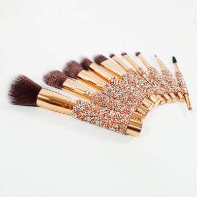 China Fan Brush Diamond High Quality Low Price Cosmetic Make Your Own 10 Pcs Makeup Brush Set for sale