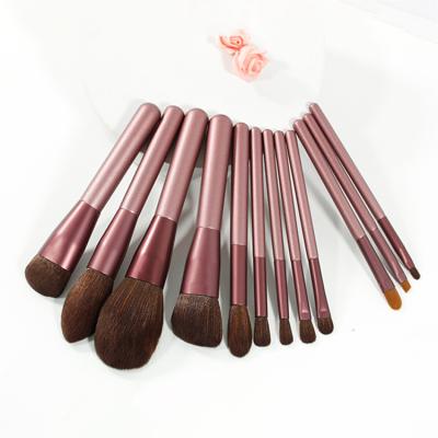 China Fan Brush Pale Pink Brushes Natural Hair 12pcs Crystal Makeup Brush Set Manufacturers China Beauty for sale