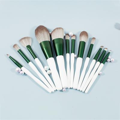 China Fan Brush Lime Green Individual Premium Professional Brush Set Professional Make Up 12pcs Makeup Brush for sale