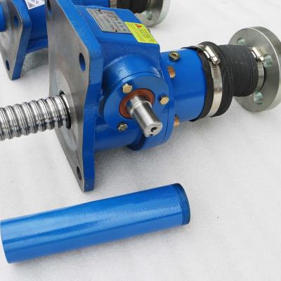 China Hotels Flange End 5 Ton Manual Hand Ball Screw Jack Manufacturer for sale