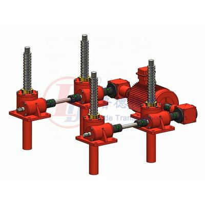 China Hotels 4 sets better synchronize layout motorized multiple screw jacks lifting system for sale