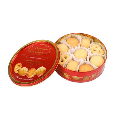 China Wholesale Foodstuffs Sweets Premium Glucose Butter Tin Cookies for sale