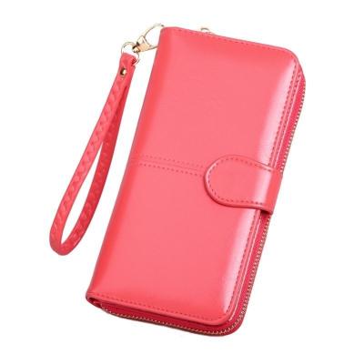 China Multifunctional Hot Selling Ladies Fashion Travel Purse Zipper Around Strap Clutch Wallets Blocking PU Leather Women Wallet Along for sale