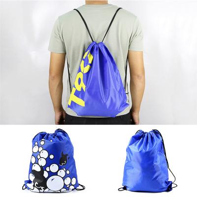 China Custom Cheap Waterproof Backpack Bag Gym Promotional Sports Draw String Bags Waterproof Oxford Cloth Drawstring Bag for sale