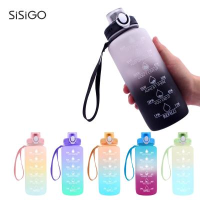 China SISIGO S608 new arrival cheap viable water bottles bpa free tritan plastic 1L water bottle with time markers for sale