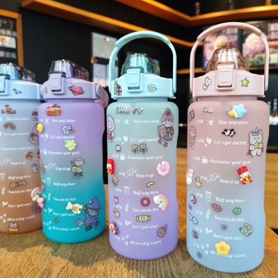 China SISIGO S0005 Viable Portable Handle Large Capacity Adult Students Kawaii pp Travel Drinks Cup Kids Plastic Water Bottle With Straw for sale