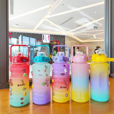 China SISIGO S8101 Wholesale Viable Summer Outdoor School Cute Gallon 2l 3d Sticker No Bpa Plastic Water Bottle For Kids for sale