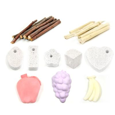 China Viable Molar Molar Stone Hamster Volcanic Rock Tree Branch Rabbit Hamster Toys Grinding Teeth Pet Feeding for sale