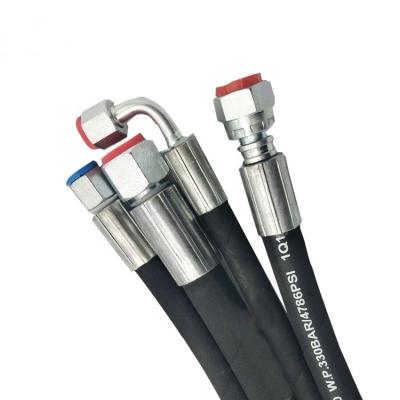 China Base Petroleum Hydraulic Fluids SAE100R2AT Wire Braided Rubber Hydraulic Hose for sale