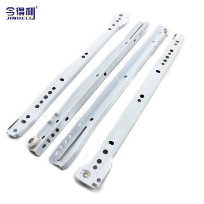 China 3 Fold Slide Furniture Hardware Drawer Slide Powder Jet Rail Soft Narrow Ordinary Ball Bearing Slide for sale