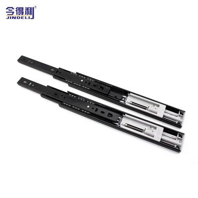 China 3 Fold Slide Furniture Hardware Drawer Slide Channel Ball Bearing Soft Narrow Telescopic Drawer Slide for sale