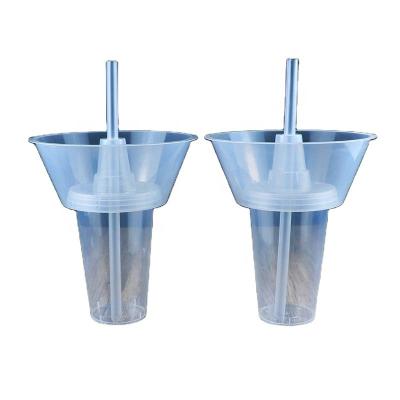 China Milk Bubble Tea Beverage Cups Injection Single Wall Plastic Cup Disposable/Eco-friendly PP Boba Cup Single Wall Plastic Cup With Bowl Lid for sale