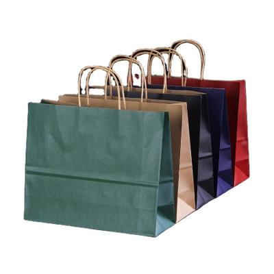 China Recyclable Brown Paper Bags , Kraft Paper Gift Bags With Twisted Handles , Small Party Paper Candy Bags For Wedding Birthday Merchandis for sale