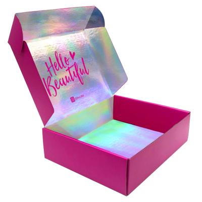 China Recyclable High End Luxury Wig Design Outer Packaging Private Label Holographic Printing Box Gift Box for sale