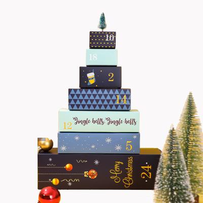 China Recyclable High Quality Luxury Chocolate Paper Makeup Christmas Advent Calendar Gift Box Custom Surprise Gift Box for sale