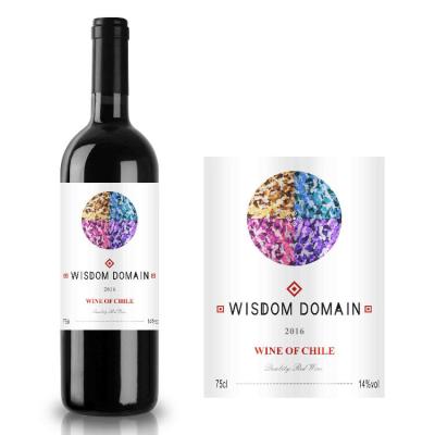 China Waterproof Custom Textured Paper Gold Foil Stamping Waterproof Wine Bottle Labels Embossment Labels For Glass Bottle for sale