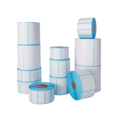 China Factory Wholesale 500pcs 100*80mm Blank Adhesion Heat Sensitive Thermal Printer Label Sticker Paper Rolls For Shipping Barcode Label for sale