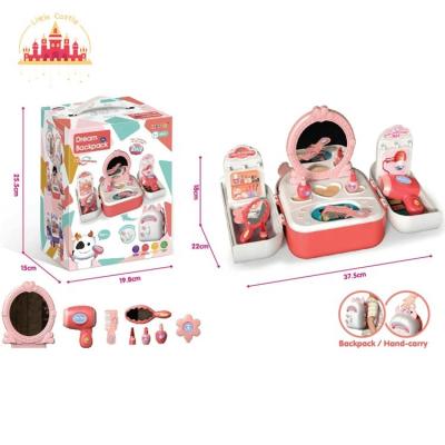 China Play House Toy Sale Voucher Dressing Table Plastic Backpack Toy For Children SL10G007 37*22*18cm for sale