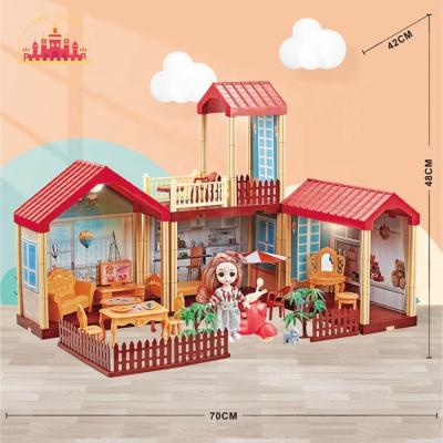 China Mini Toy New Arrival DIY Mini Plastic Toy Villa House Toy With Doll Toy For Children SL06A001 for sale