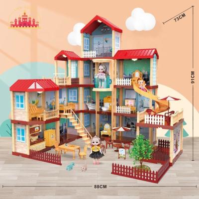 China Mini Toy Plastic Doll's Room High Quality Pretend Play Toy Self Installed Villa Toy For Girls SL06A004 for sale