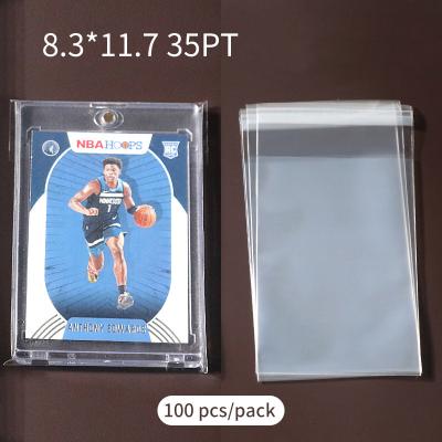 China Waterproof Dustproof Supply Cheap Perfect Fit Premium Baseball Game Trading Card Clear Sleeves for sale