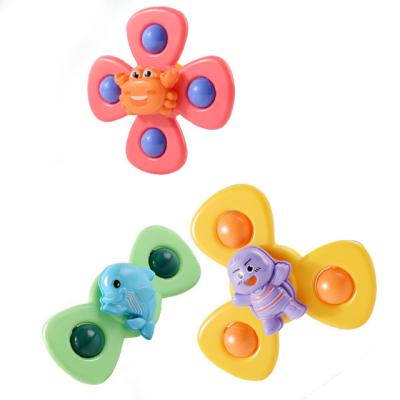 China Baby Plastic Creative Bath Water Insect Flower Swimming Toy, 3PCS Top Suction Cup Spinning Toy, Educational Other Spinning Baby Toys for sale