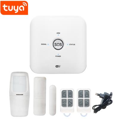 China Tuya Smart Home ABS Security Plastic Alarm System Wireless WIFI GSM APP Burglar Smart Home Alarm System for sale