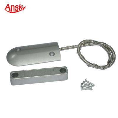 China Door Burglar Alarm Overhead Mounted Polished Aluminum OKI Reed Switch Wired Door Magnetic Contact for sale