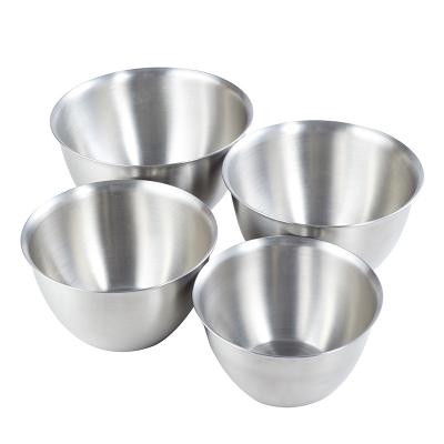 China 18-8 Metal Heavy Duty 304 Stainless Steel Kitchen Stackable Deep Mixing Bowl With Lid Matt Polished Salad Rice Soup Bowl For Cooking for sale