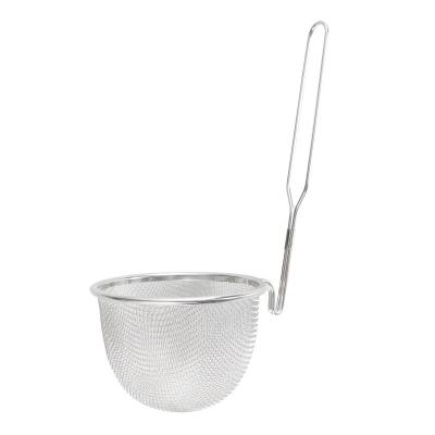 China Hot Selling Stainless Steel Kitchen Viable Asian Noodle Soup Strainer in Taiwan Good Mesh Skimmer with Long Handle and Big Basket Strainer for sale